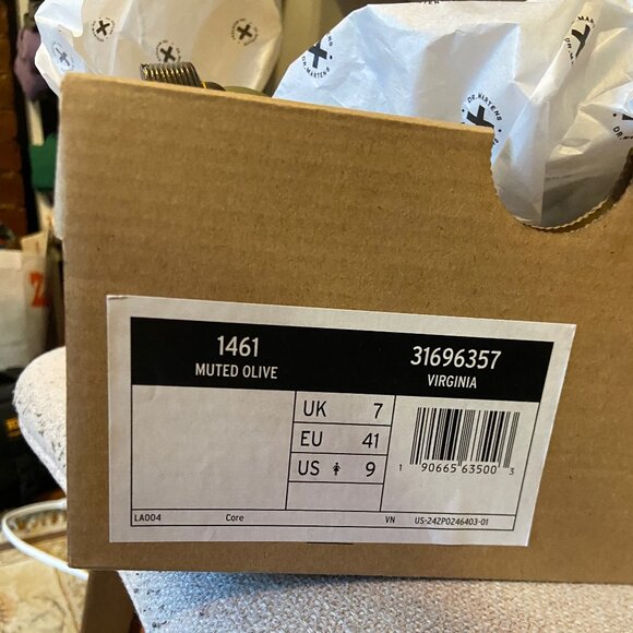 Dr Martens - 1461 Oxford Shoes - Muted Olive - Brand New - Picture 4 of 6